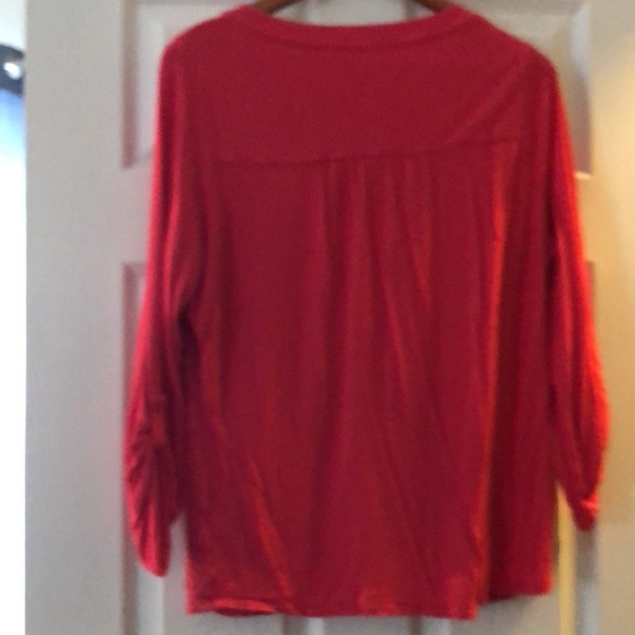 Apt9 dark pink long sleeve with lace top - Picture 3 of 5